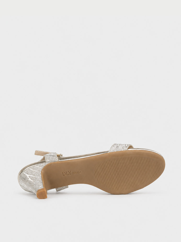 Sandali Glitterati con Tacco a Cono - TA2523