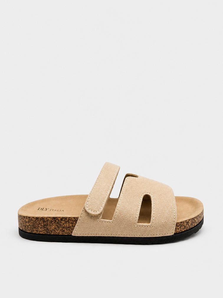 Ciabatte camoscio con strappo - CA2553