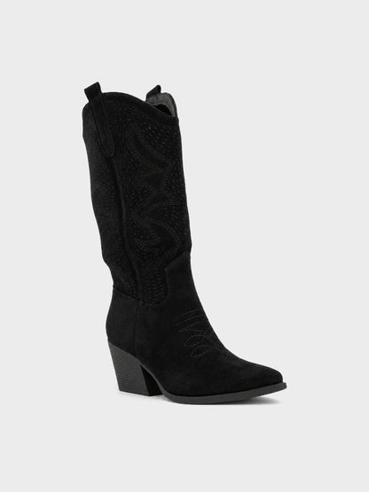 Texano camoscio, tacco 7cm - LA2403