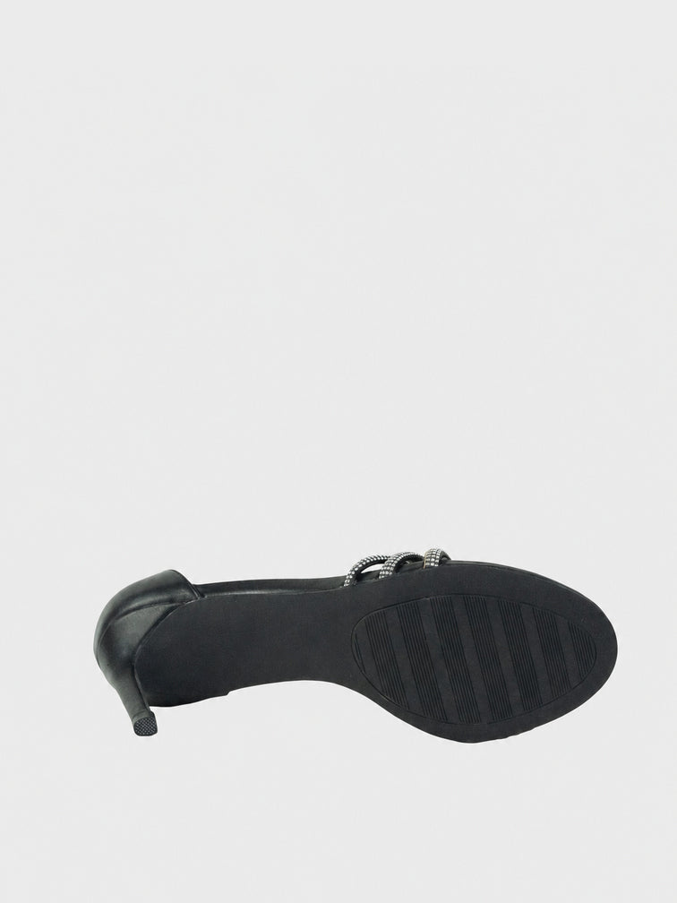 Scarpe tacco in pelle con gemme - TA2408