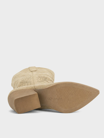 Texano camoscio, tacco 7cm - LA2403